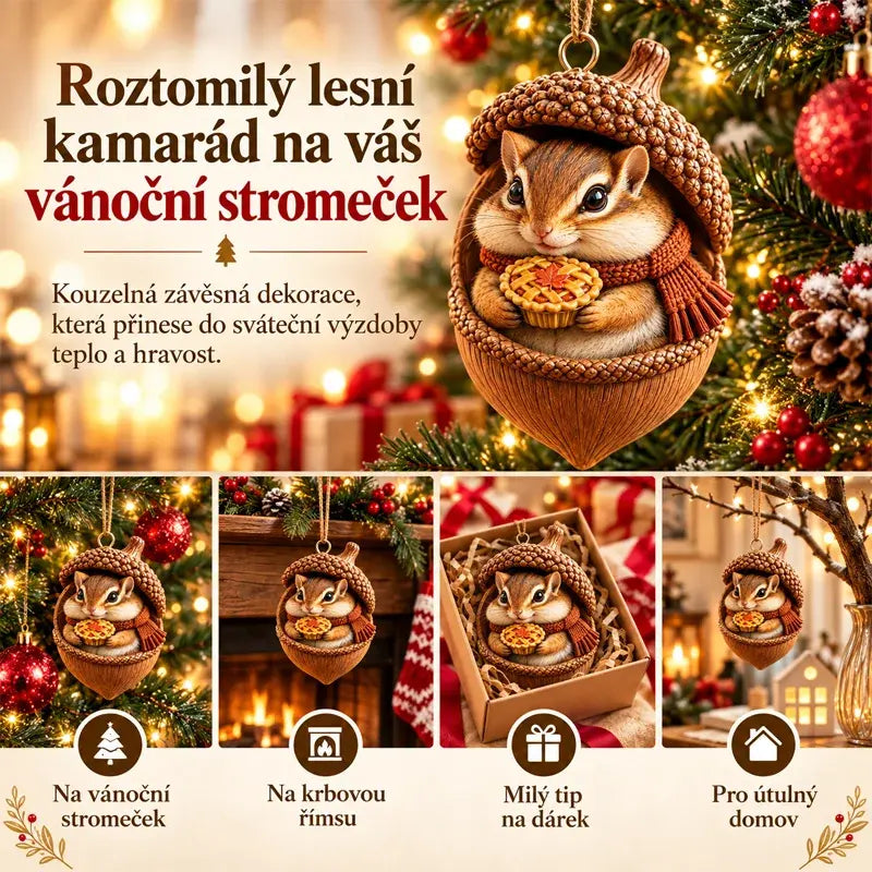 🎉【Kúpte 6 kusov a získajte 6 kusov zadarmo】12 kusov za 20,00 €🤩 🎁Nový 2D akrylový vianočný dizajn so zvieratami v tvare šišky