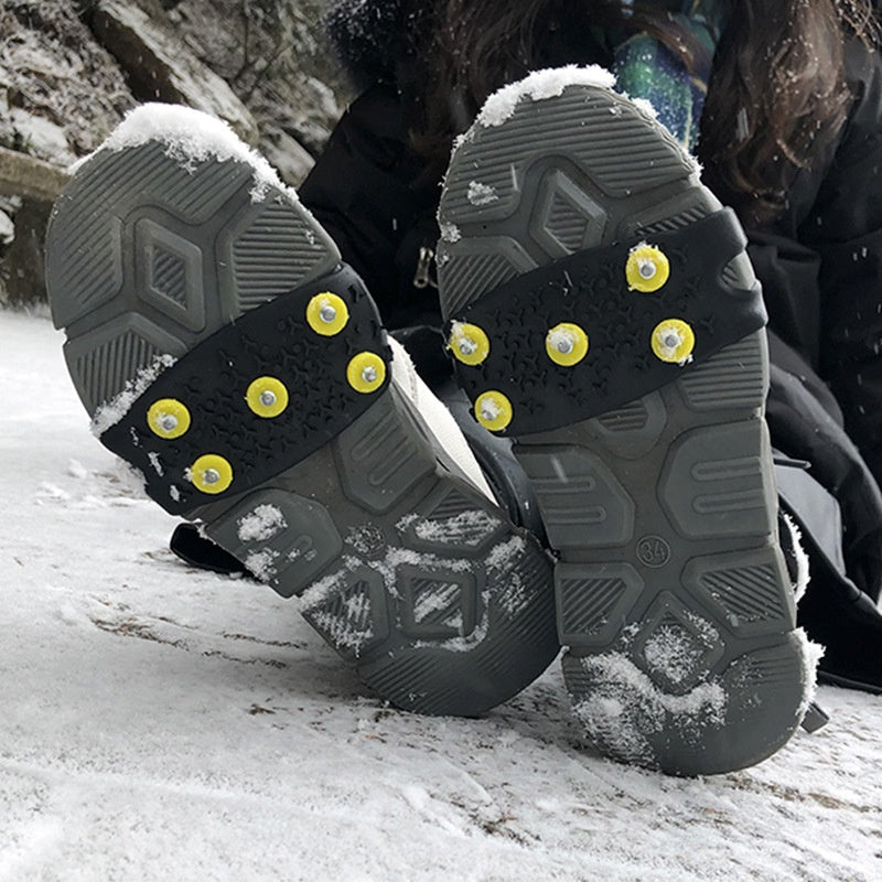 🚶🏔️(8 komada)Nevidljivi protuklizni rukavi za dereze s 5 zubaca, vanjske dereze, pogodne za planinarenje po snijegu, planinarenje, penjanje po stijenama i zimske ledene površine, obavezni dio za starije osobe.❄️【4 para】