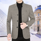 ⛄️🤗【M–4XL】🔥 Nová bunda s golierom – hrubý pánsky vlnený sveter s velúrovou podšívkou – jeseň/zima