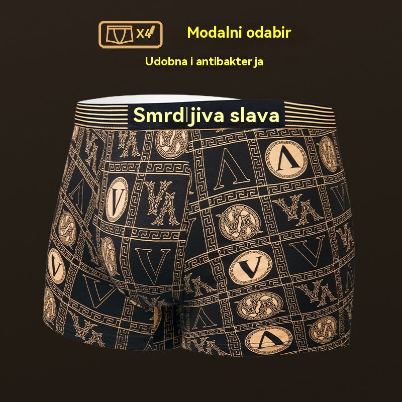 🔥【Kupite 4 i dobijte 4 gratis】🚹 ✅💥【40-140 kg】Muško prozračno donje rublje s ledenim uzorkom, bešavno udobno donje rublje, prevelike veličine, modni print