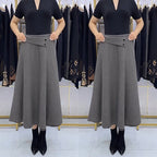 👗🎀【S-4XL】Jesenná/zimná vlnená midi sukňa