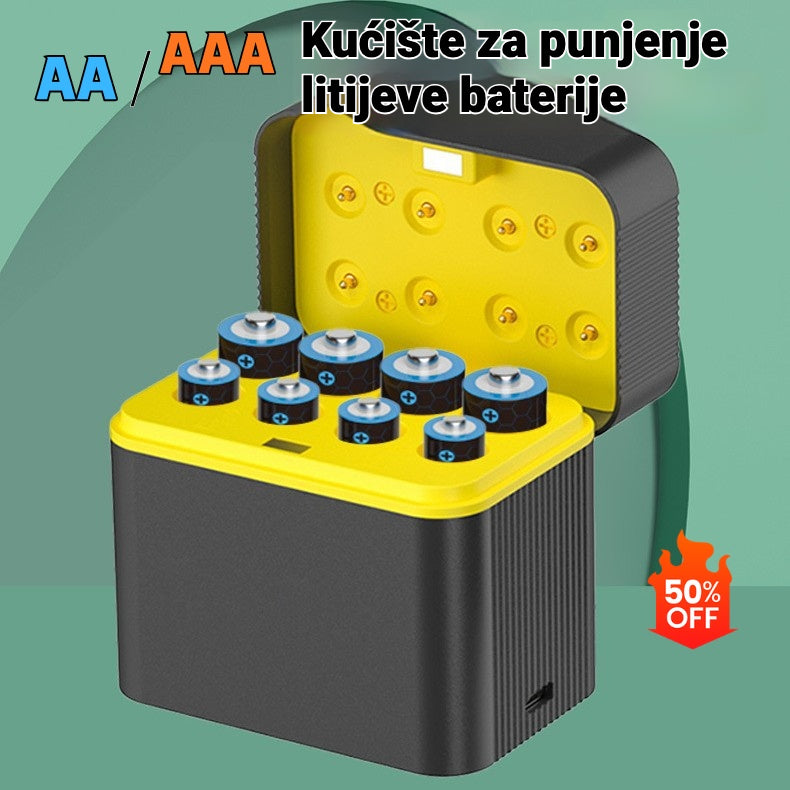 🏆Bljeskovita rasprodaja⚡ PRODANO preko 50.000! Gotovo rasprodano - 💥🎁🔋Kutijica za punjenje - Punjiva litijeva baterija Aa/Aaa