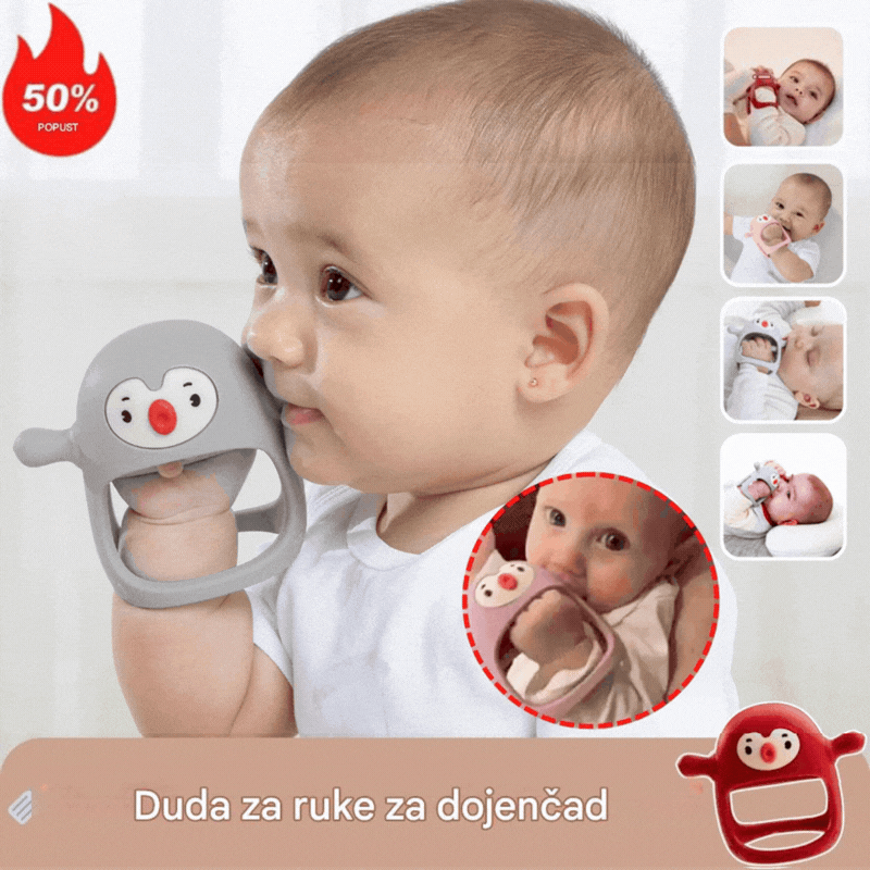 💝【Kupite 1, dobijte 1 gratis】👼Silikonska glodalica za bebe od 0 do 12 mjeseci, 🍼Duda za ruke za dojenje