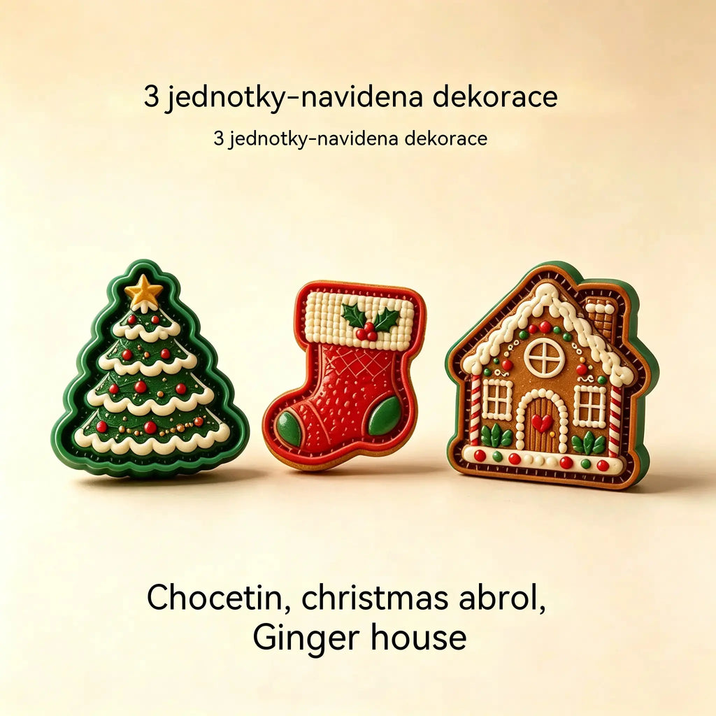 ⌛【3-dielna sada】21 €🥧🎄Sbírka mini forem na vánoční dorty s 9 vzory | 🫎Opakovaně použitelné reliéfní formy na tvarování detailních vánočních dortů ve tvaru Santa Clause, sněhuláka, soba a vánočního stromečku⛄