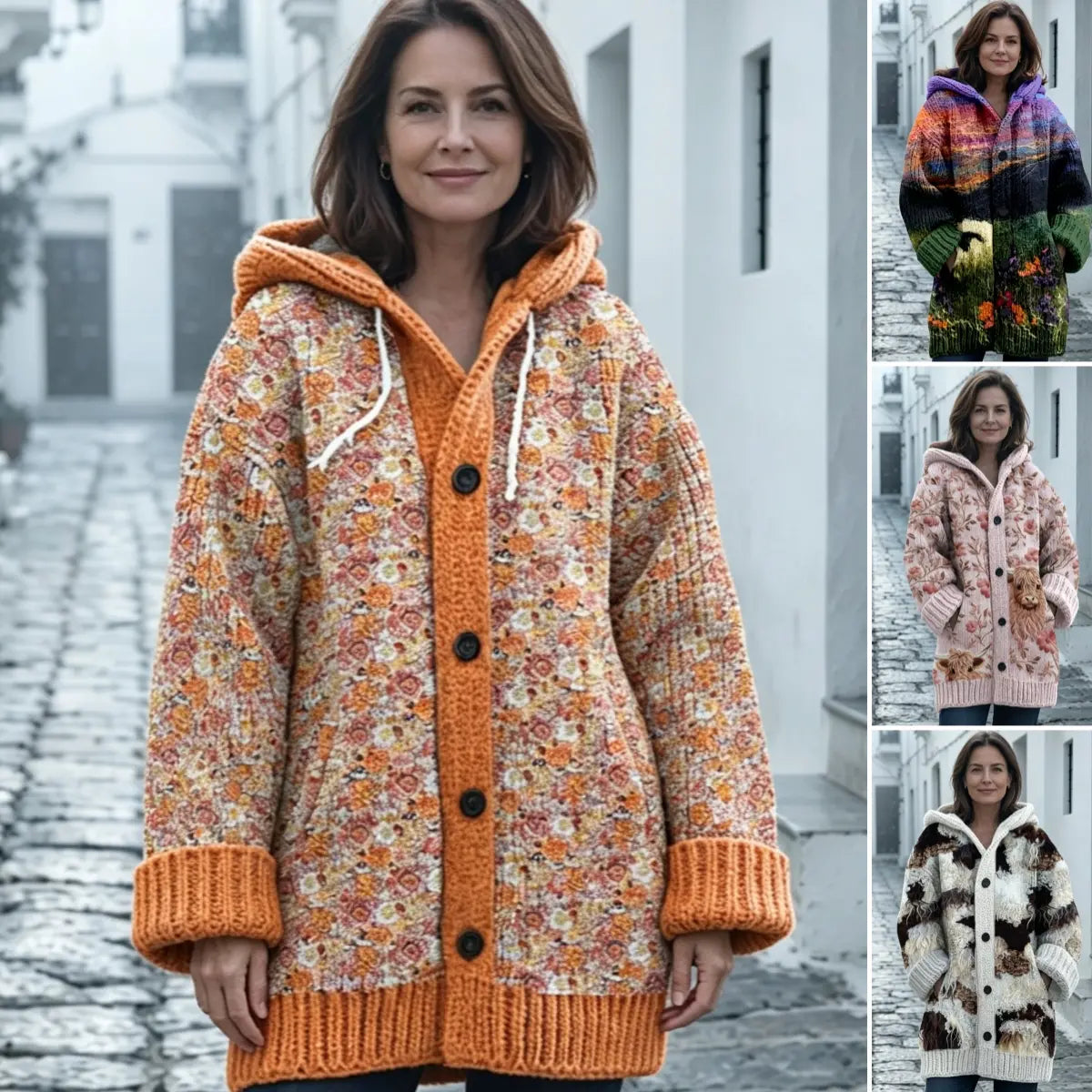 ✨✨ Posledný deň – zľava 50 %【S–6XL】✨ Elegantná dámska zimná zateplená bunda s kapucňou a potlačou