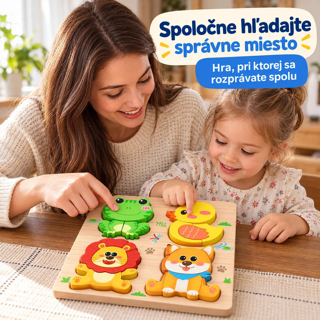 🧩✨【1 sada, 18x18 cm, 8 tém】Montessori 3D drevené puzzle pre deti 1–6 rokov – rozvoj logického myslenia a jemnej motoriky.