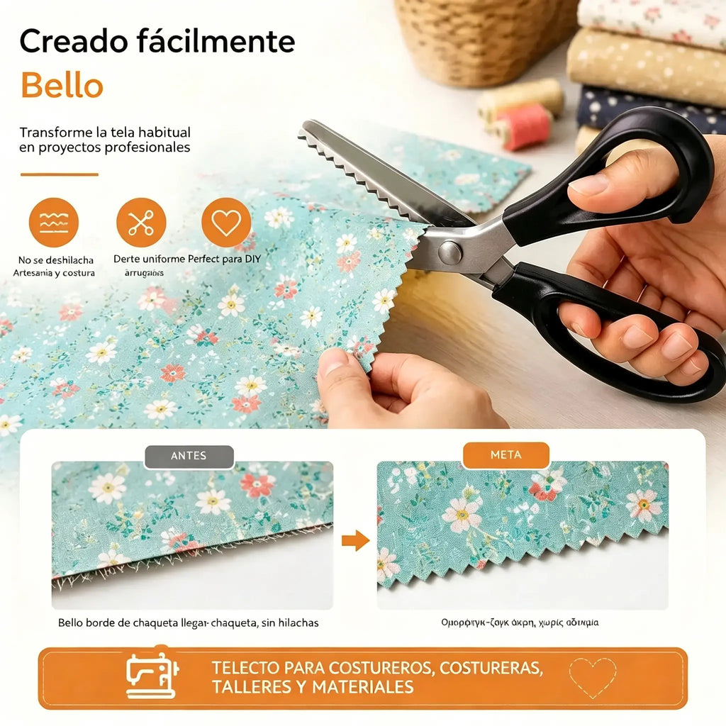 🔥Kúpte jeden, druhý dostanete zadarmo✂️ Profesionálne nožnice na cikcak - Nožnice na látku s ostrými zúbkovanými čepeľami