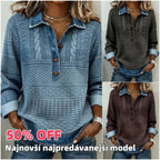 🎁【50% OFF】Módna mikina s klopou na polovicu gombíkov